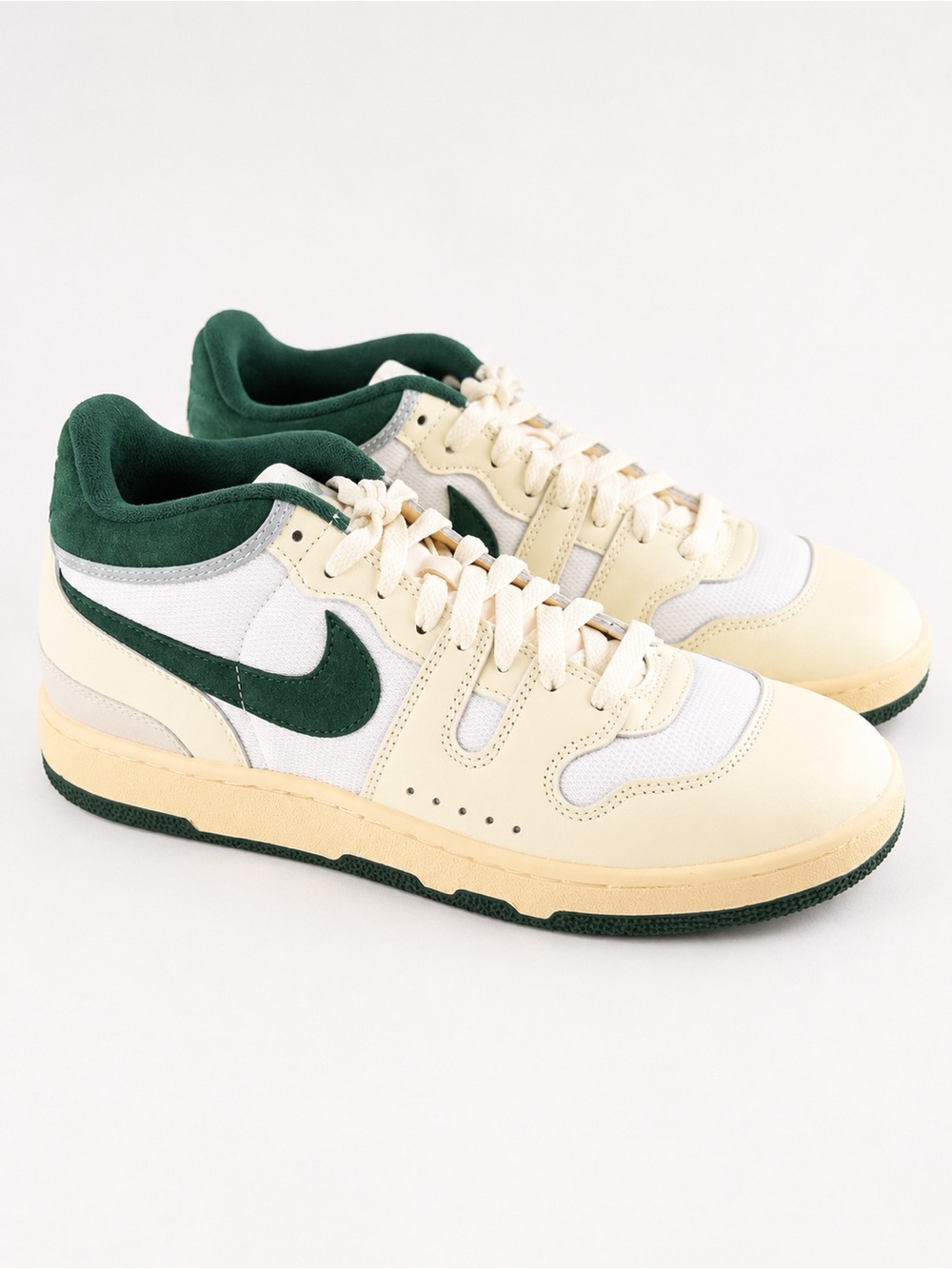 Size 10M- Nike Attack Social Status Sneakers in Cream and Forest Green